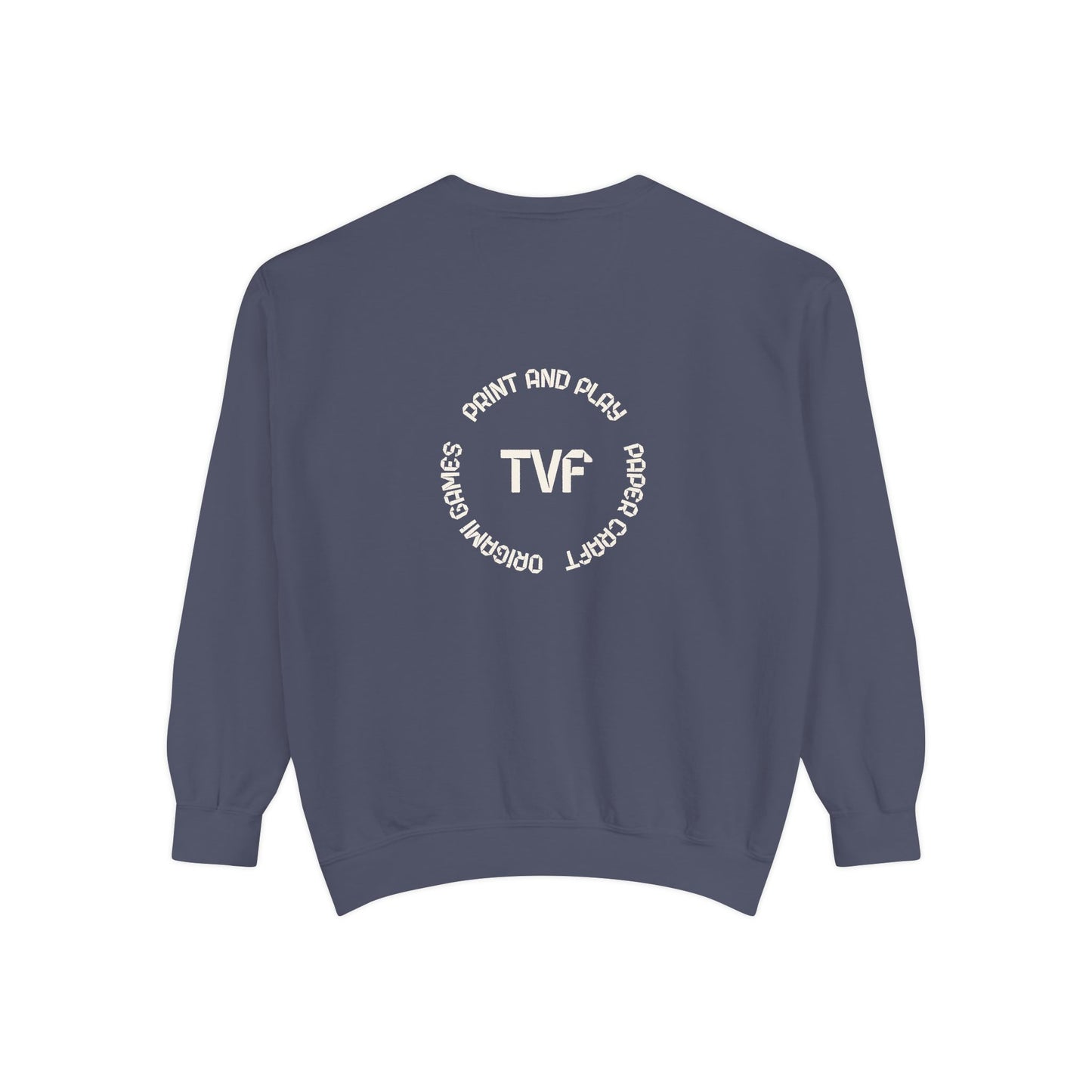 Minimalist TVF Logo Sweatshirt, Embroidered Giraffe & Circular Back Graphic