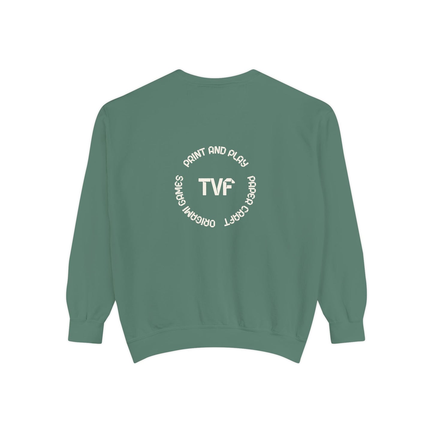 Minimalist TVF Logo Sweatshirt, Embroidered Giraffe & Circular Back Graphic