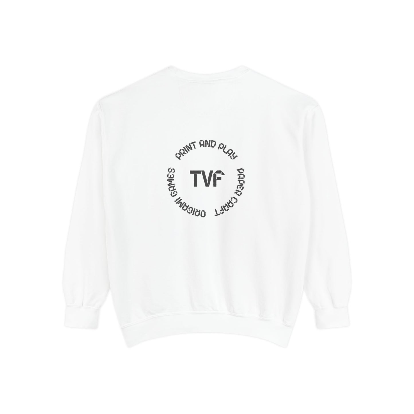 Minimalist TVF Logo Sweatshirt, Embroidered Giraffe & Circular Back Graphic