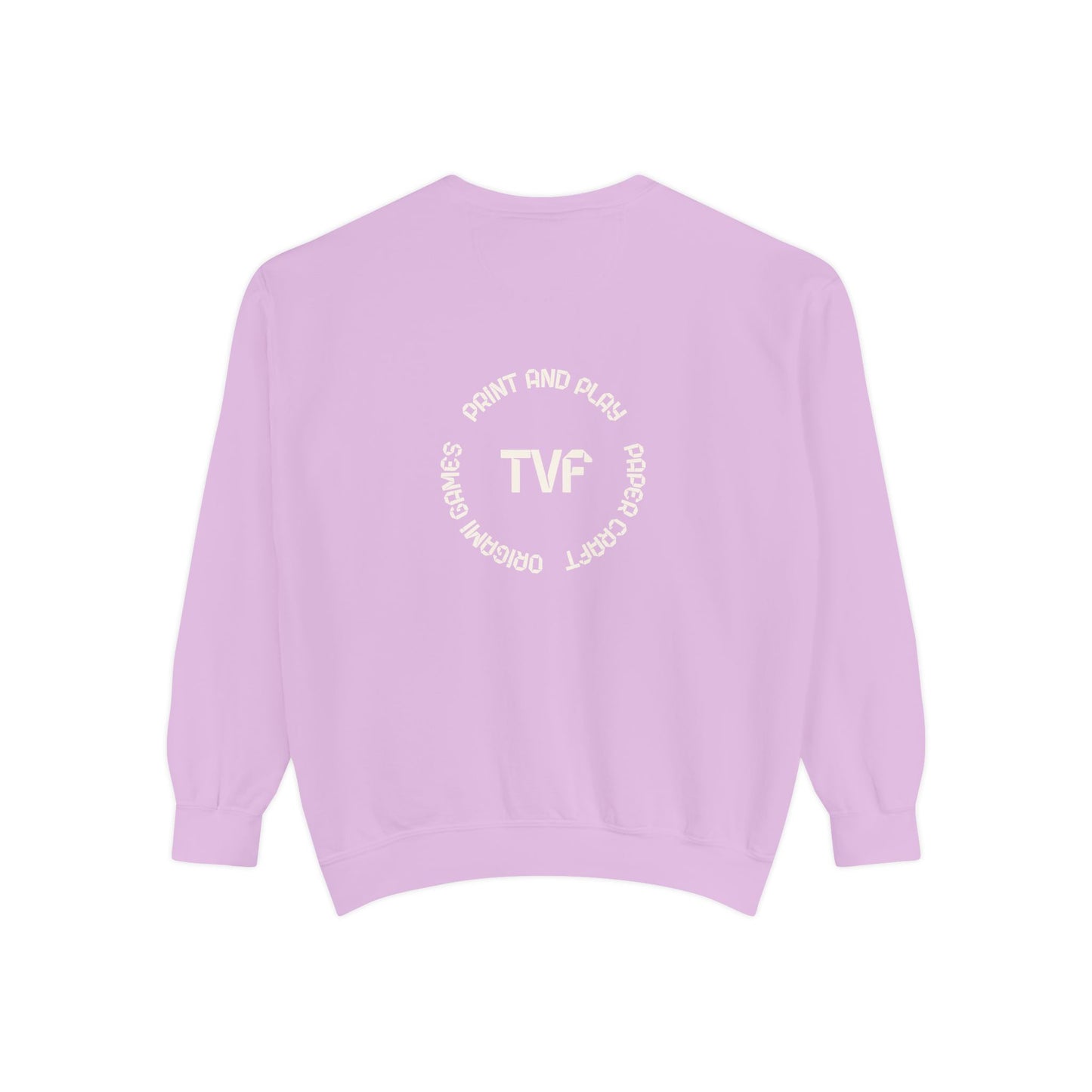 Minimalist TVF Logo Sweatshirt, Embroidered Giraffe & Circular Back Graphic