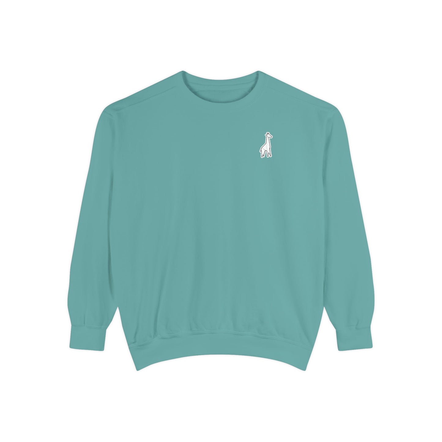 Minimalist TVF Logo Sweatshirt, Embroidered Giraffe & Circular Back Graphic