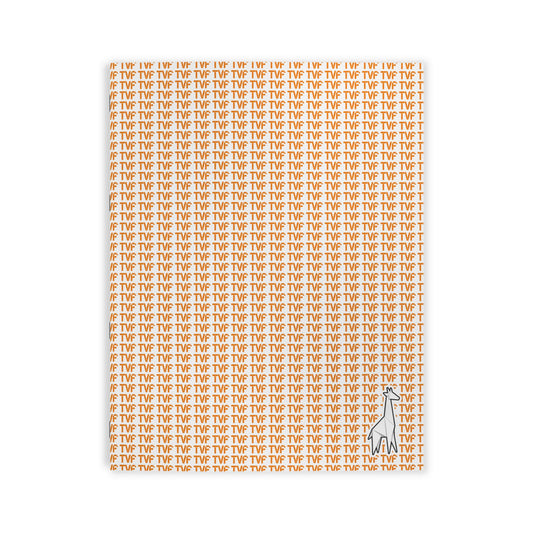 Minimalist Orange TVF Pattern with Giraffe Accent Notebook