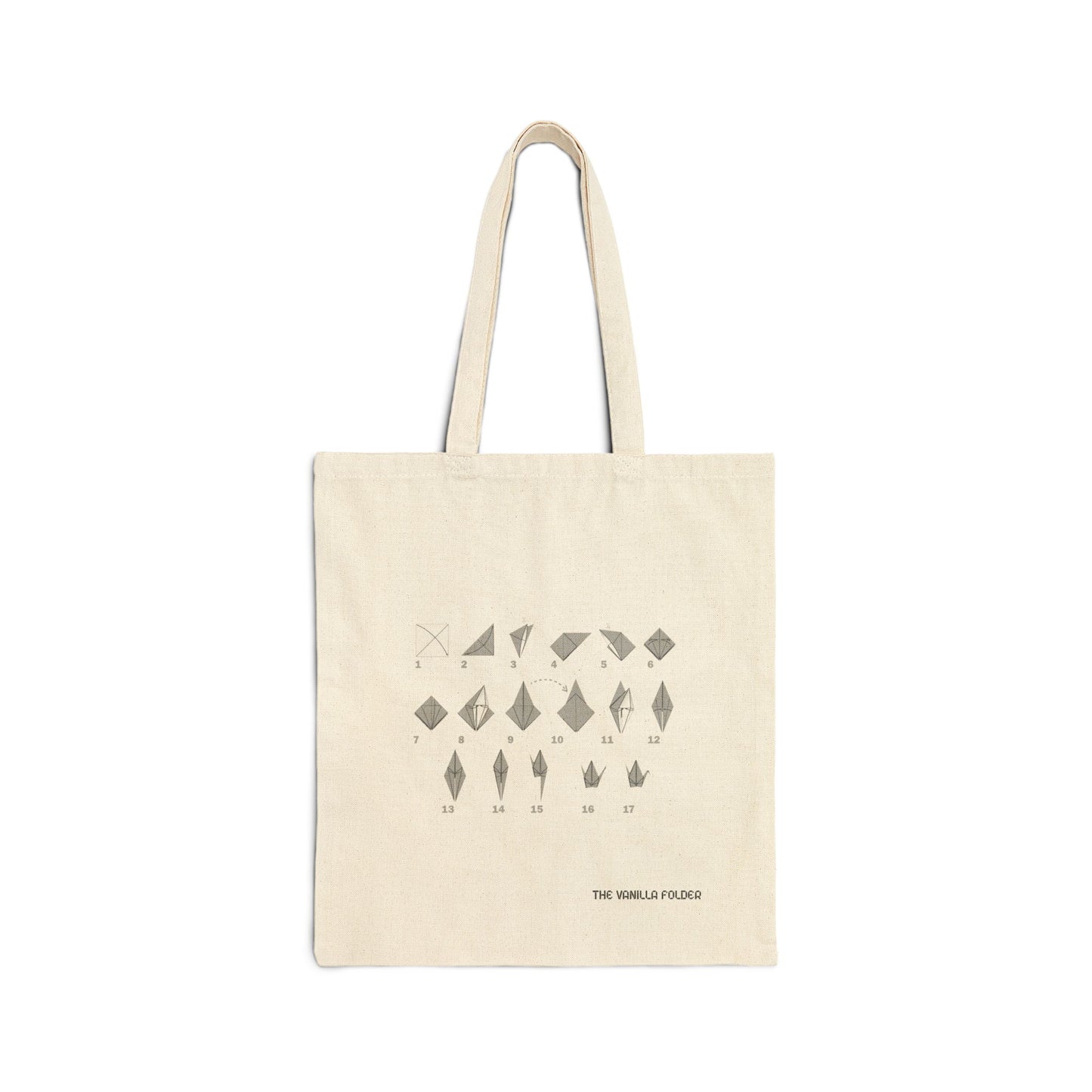 Canvas Tote Bag, Origami Crane Design, Eco-Friendly Everyday Shopper
