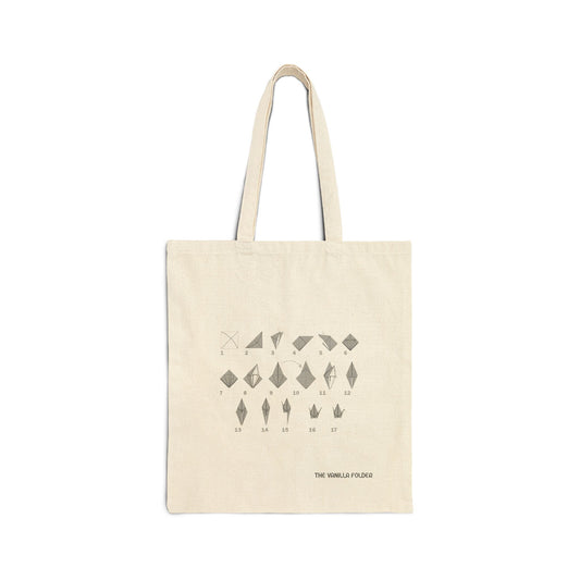 Canvas Tote Bag, Origami Crane Design, Eco-Friendly Everyday Shopper