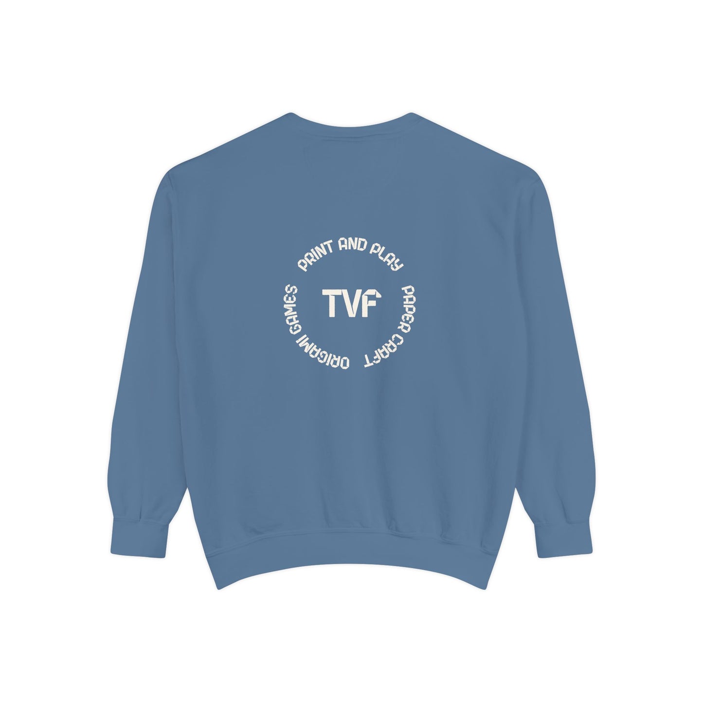 Minimalist TVF Logo Sweatshirt, Embroidered Giraffe & Circular Back Graphic