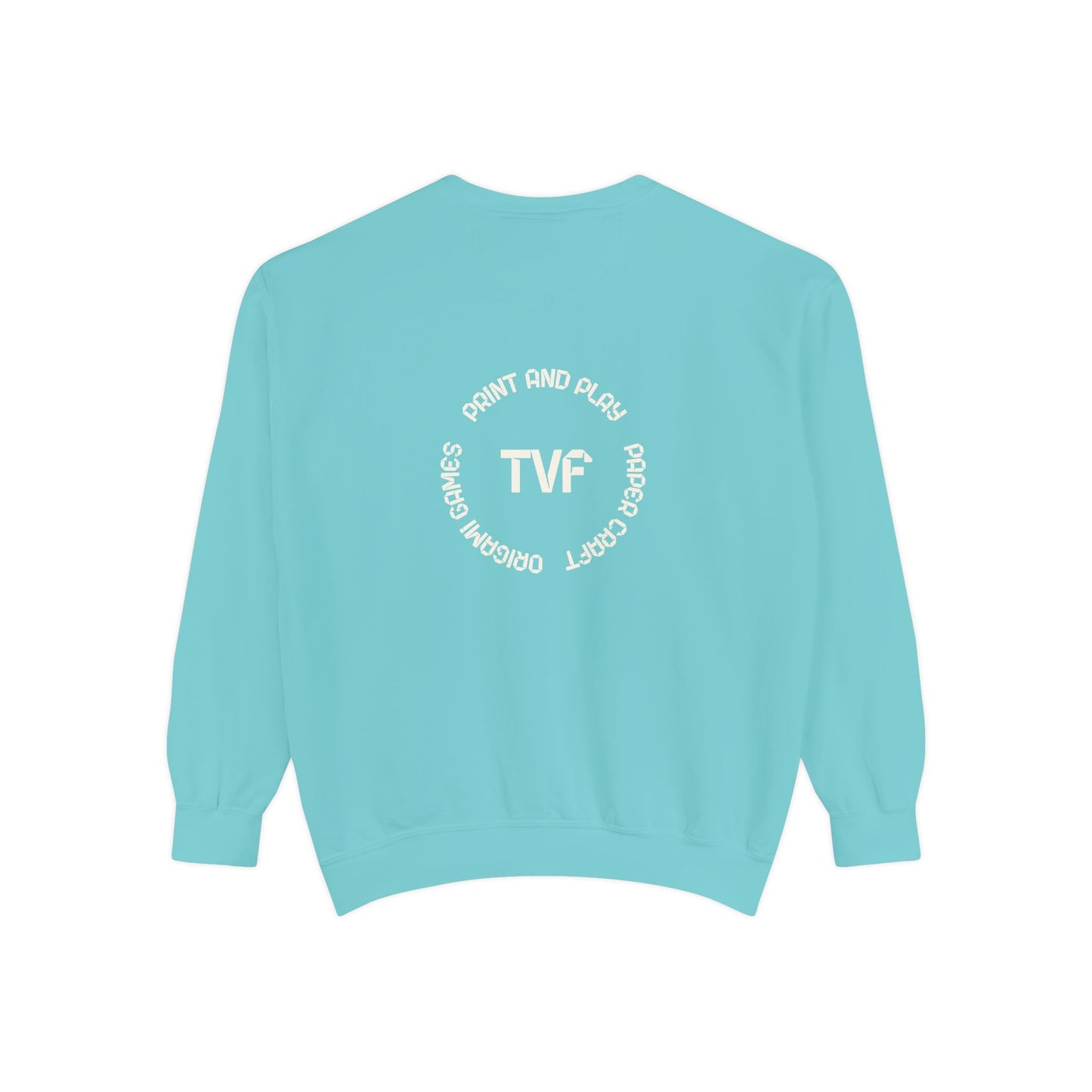 Minimalist TVF Logo Sweatshirt, Embroidered Giraffe & Circular Back Graphic