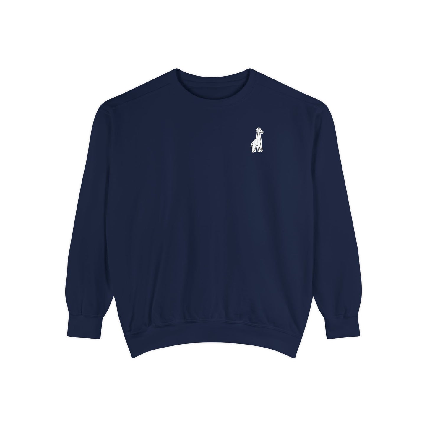 Minimalist TVF Logo Sweatshirt, Embroidered Giraffe & Circular Back Graphic