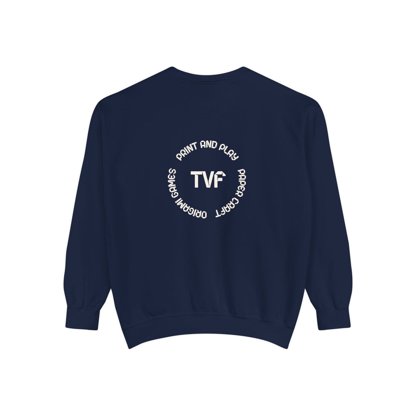 Minimalist TVF Logo Sweatshirt, Embroidered Giraffe & Circular Back Graphic