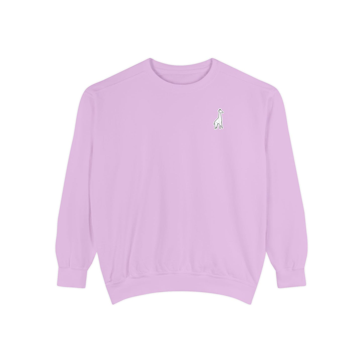Minimalist TVF Logo Sweatshirt, Embroidered Giraffe & Circular Back Graphic