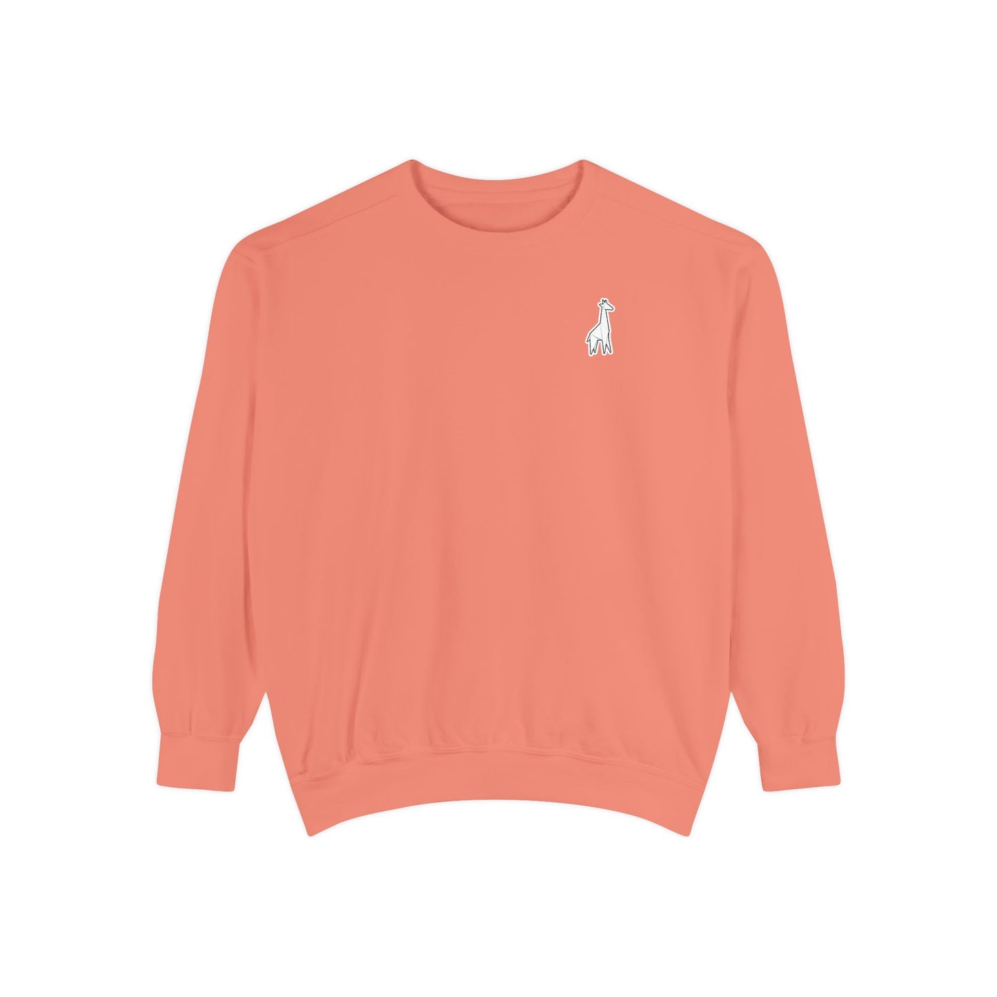 Minimalist TVF Logo Sweatshirt, Embroidered Giraffe & Circular Back Graphic