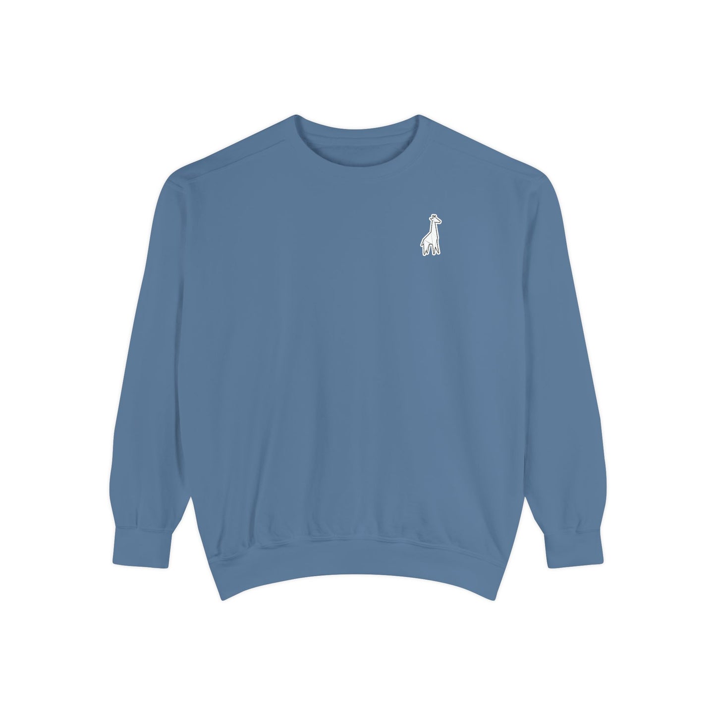 Minimalist TVF Logo Sweatshirt, Embroidered Giraffe & Circular Back Graphic