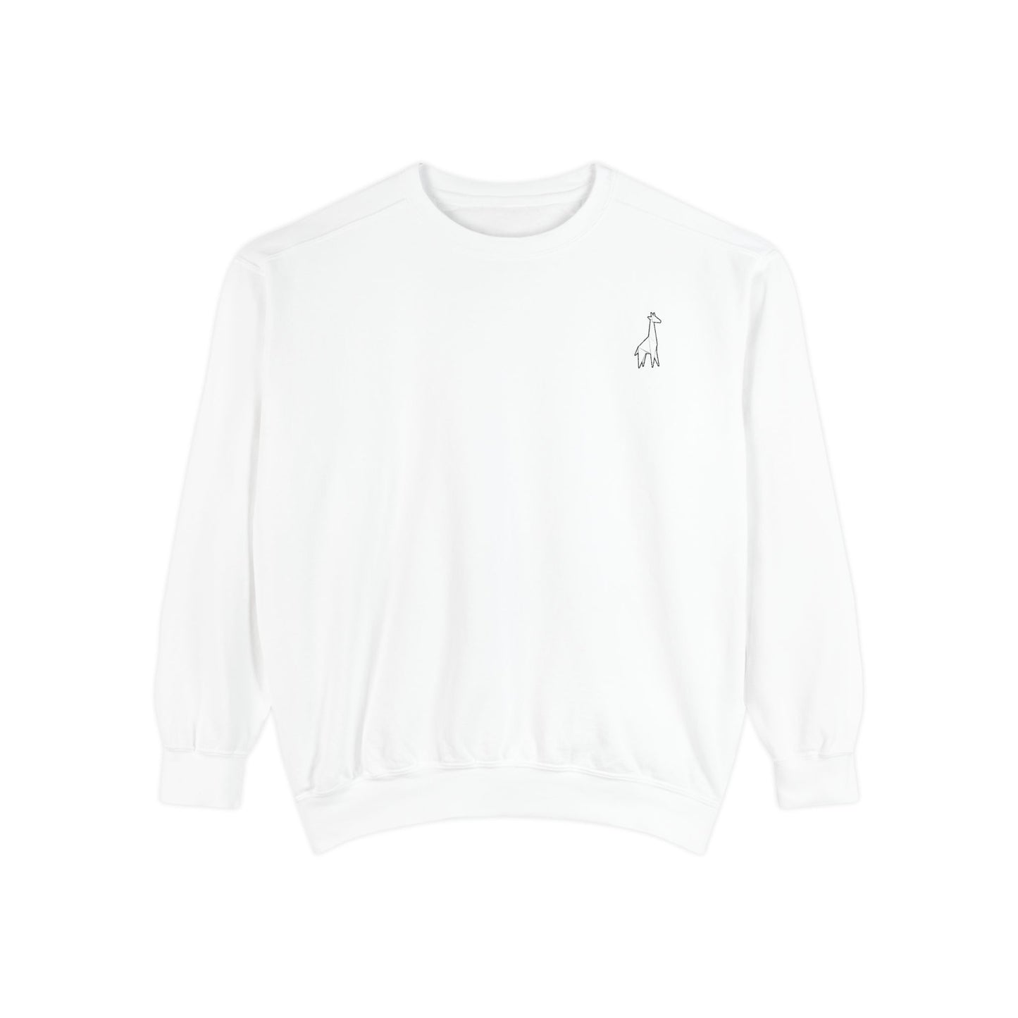 Minimalist TVF Logo Sweatshirt, Embroidered Giraffe & Circular Back Graphic