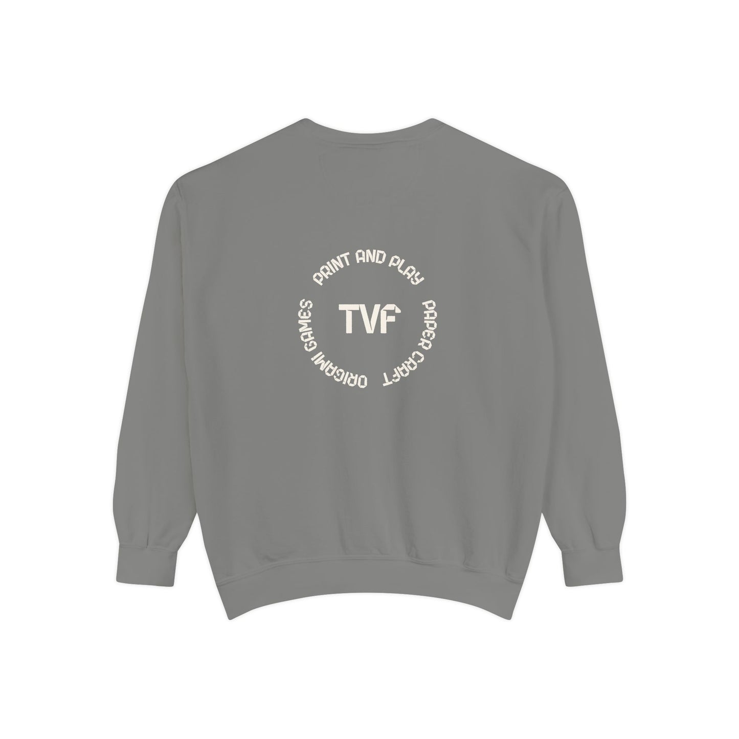 Minimalist TVF Logo Sweatshirt, Embroidered Giraffe & Circular Back Graphic
