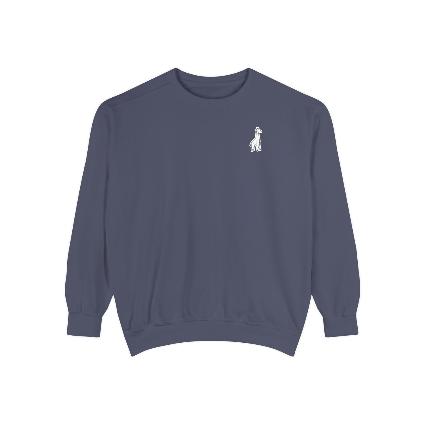 Minimalist TVF Logo Sweatshirt, Embroidered Giraffe & Circular Back Graphic