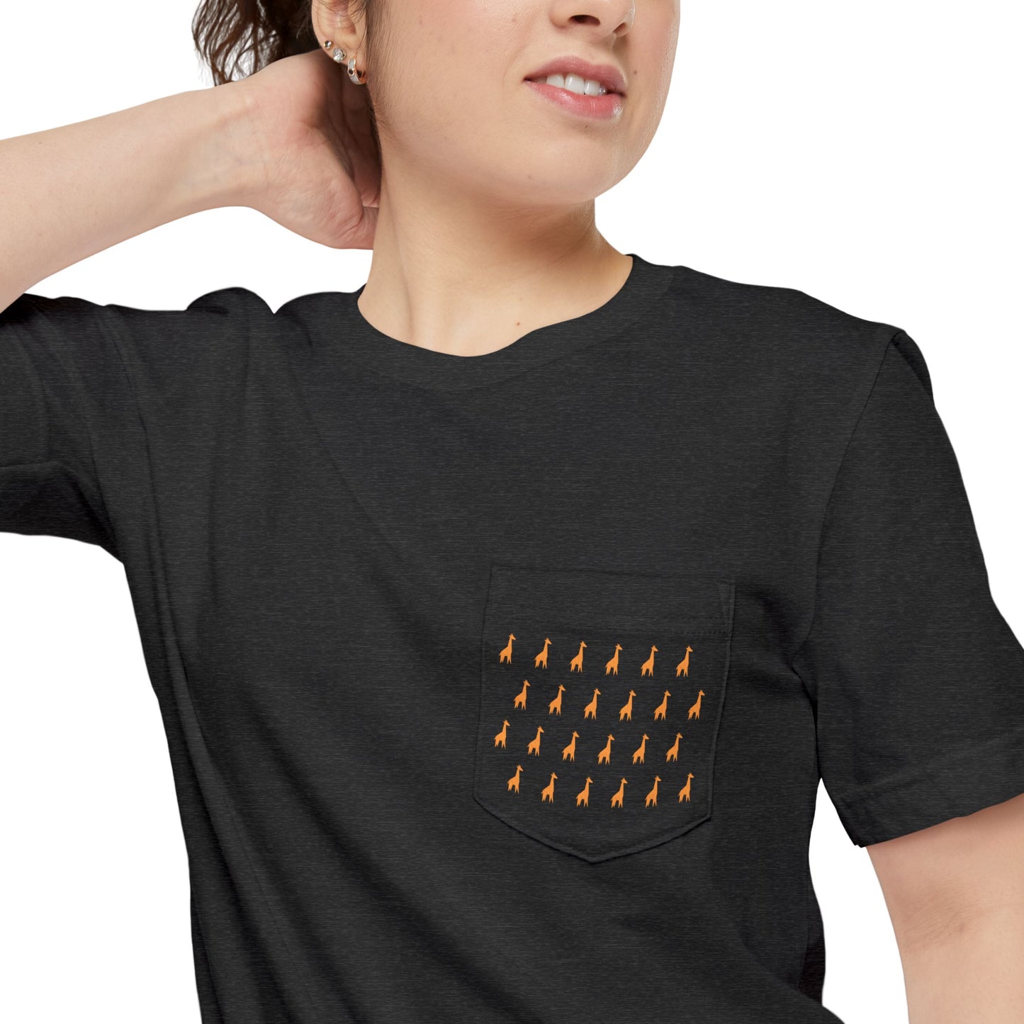 Minimal Giraffe Pocket T-Shirt | Pocket Tee, Giraffe Pattern