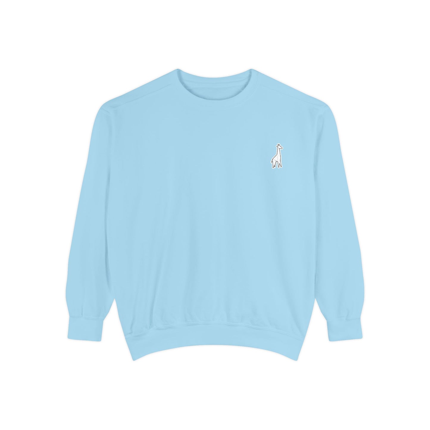 Minimalist TVF Logo Sweatshirt, Embroidered Giraffe & Circular Back Graphic
