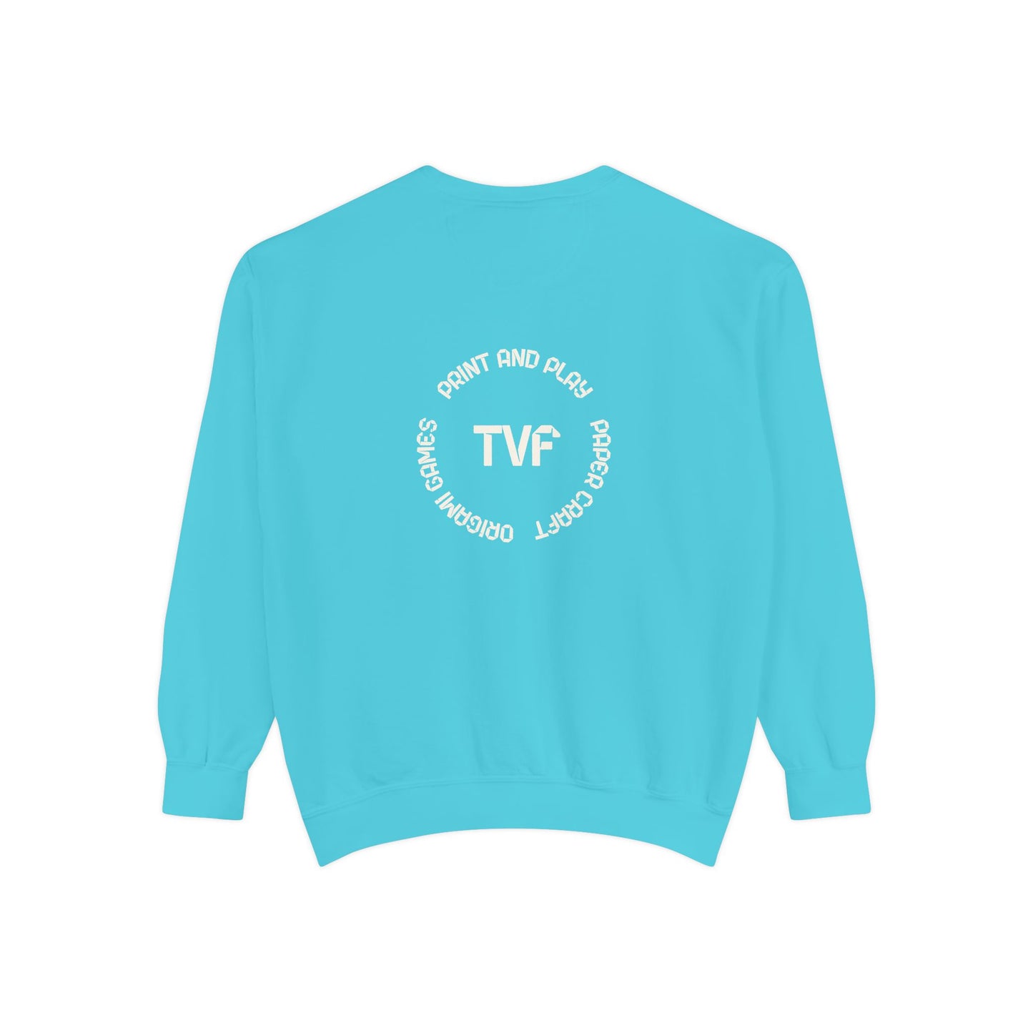 Minimalist TVF Logo Sweatshirt, Embroidered Giraffe & Circular Back Graphic