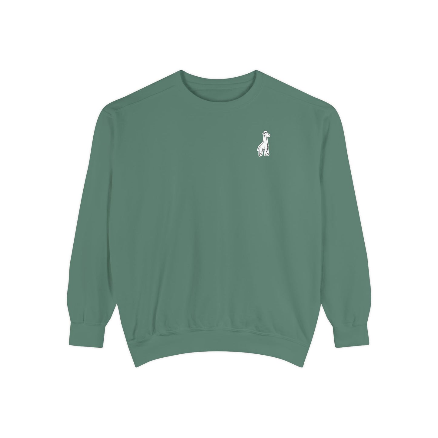 Minimalist TVF Logo Sweatshirt, Embroidered Giraffe & Circular Back Graphic