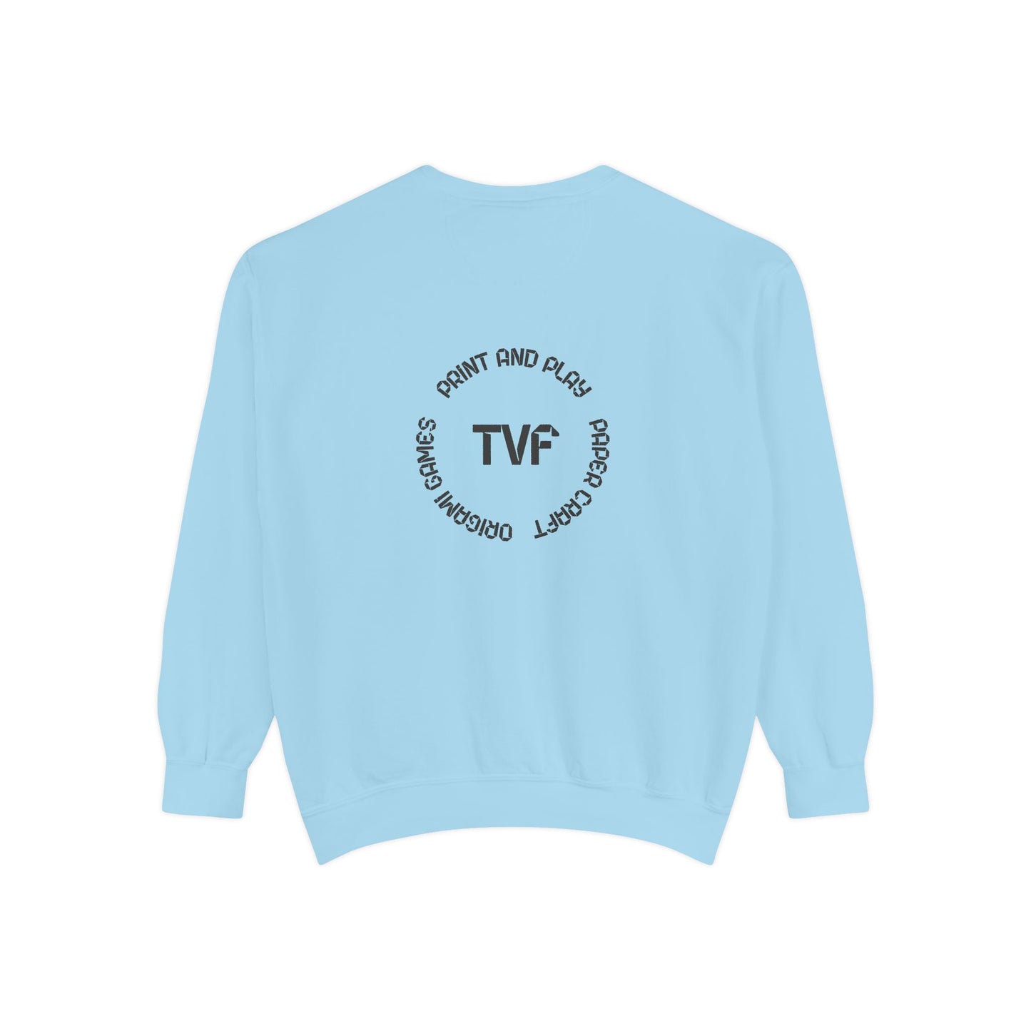 Minimalist TVF Logo Sweatshirt, Embroidered Giraffe & Circular Back Graphic