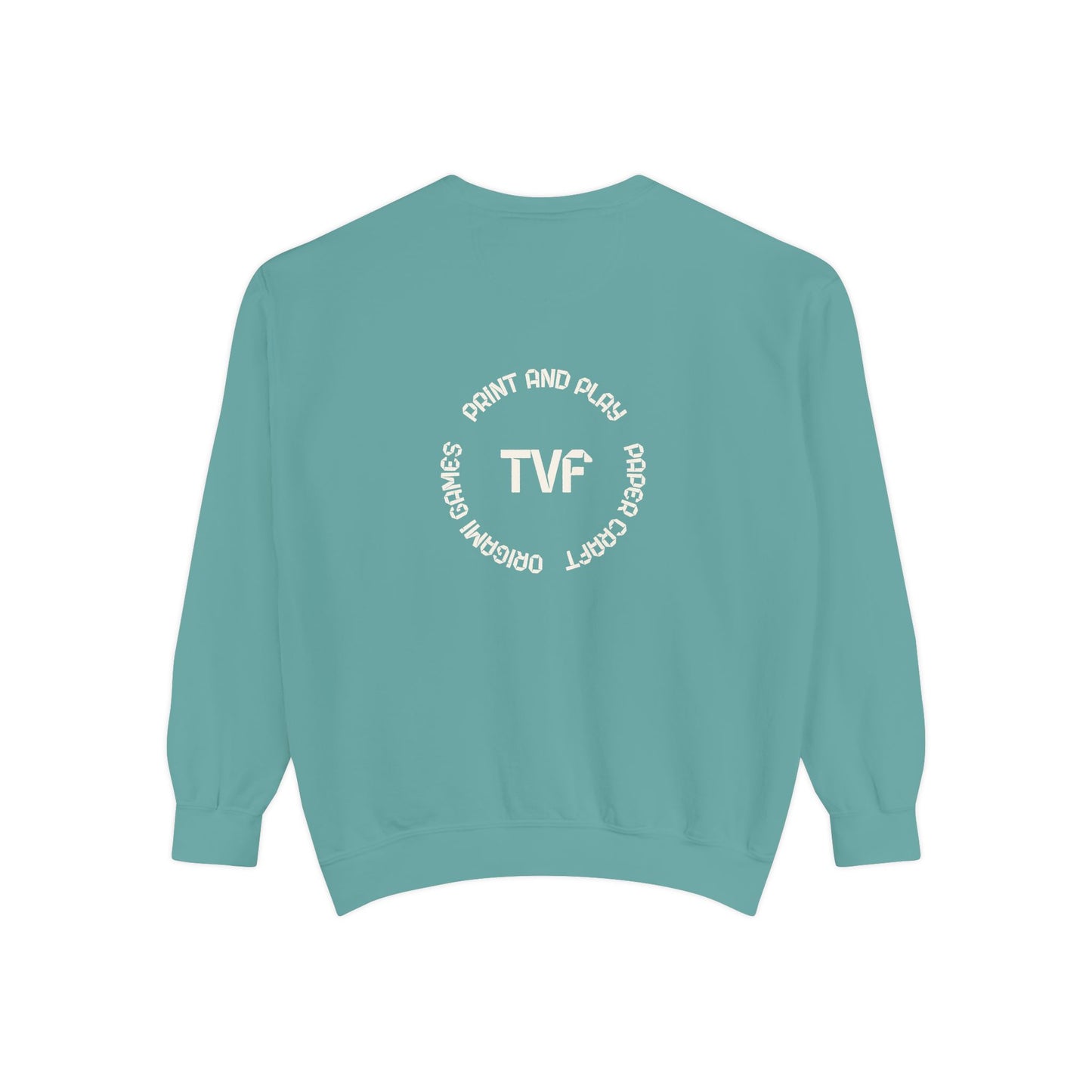 Minimalist TVF Logo Sweatshirt, Embroidered Giraffe & Circular Back Graphic