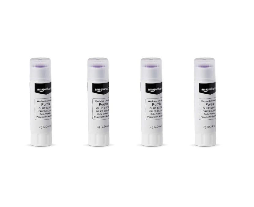 Amazon Basics Purple Washable School Glue Sticks