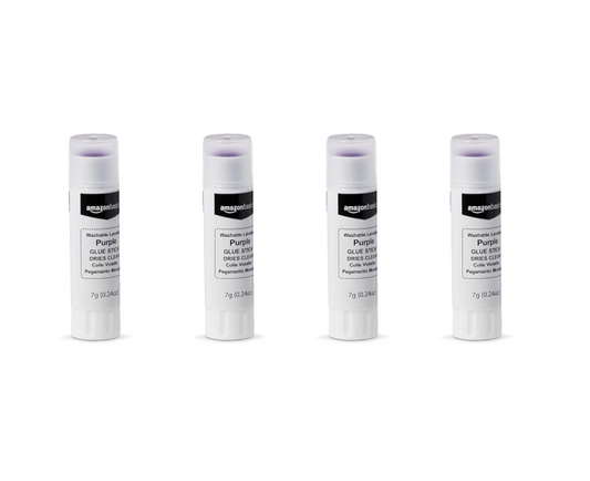 Amazon Basics Purple Washable School Glue Sticks