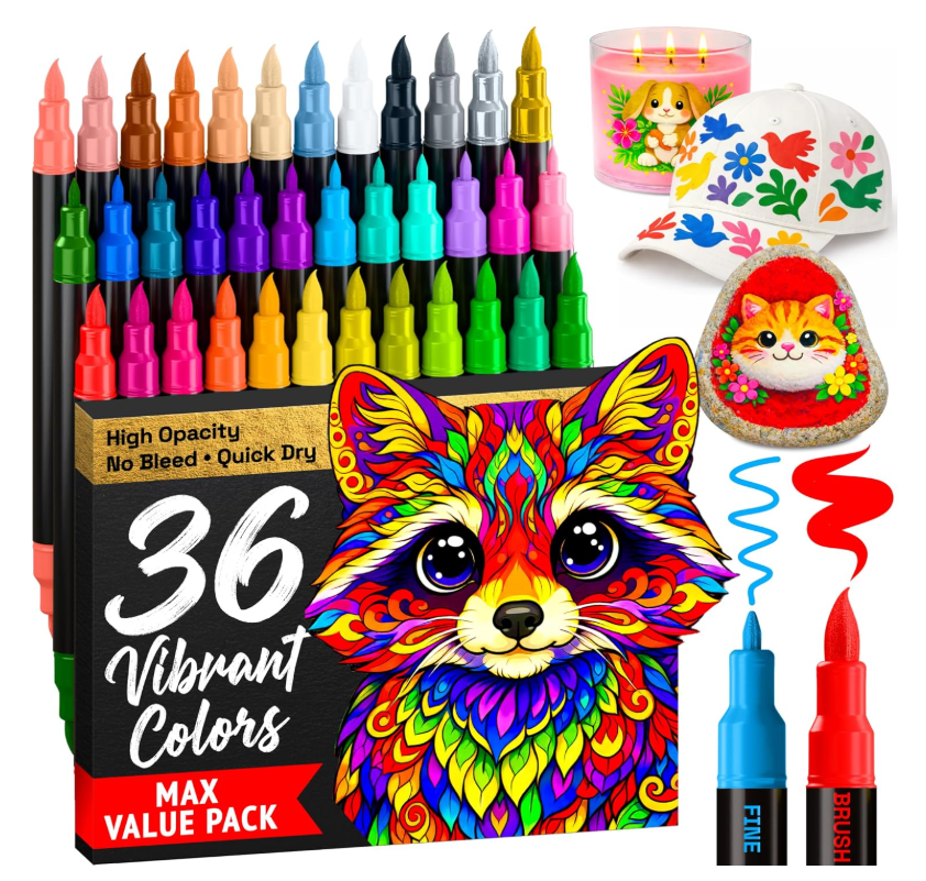 ARTISTRO 36 Acrylic Paint Markers - Paint Pens