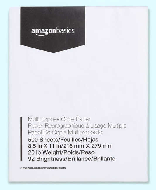 Amazon Basics Multipurpose Copy Printer Paper, 8.5 x 11 Inches, 500 sheets
