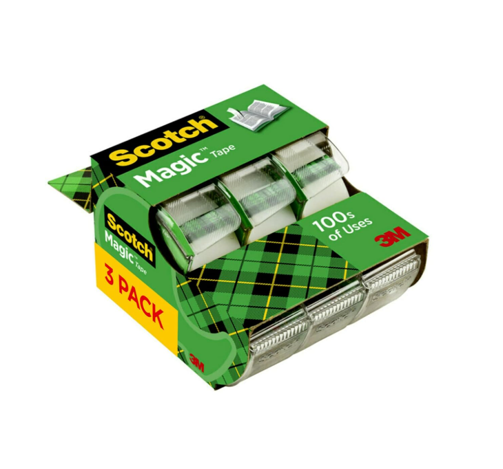 Scotch Magic Tape, 3 Dispensered Rolls, Clear
